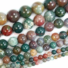 6mm-14mm Natural Indian Multi-Color Agate Round Gemstone Loose Beads 15'' Strand