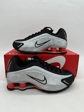 Nike Shox R4 Womens size 6.5 Youth Size 5 Metallic Silver Black Shoes CW2626 005