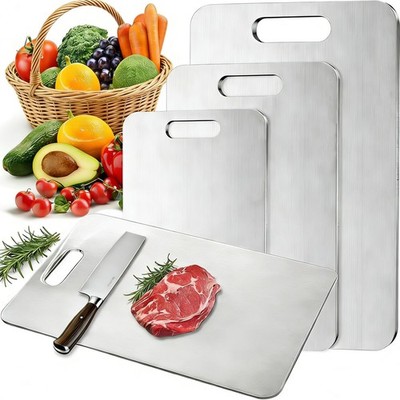 Schneidebrett Edelstahl, 3 Stück Titan Schneidebrett, Titanium Cutting Board,