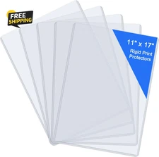 11" X 17" Hard Plastic Sheet Protectors, Menu Rigid Print Protectors, Clear