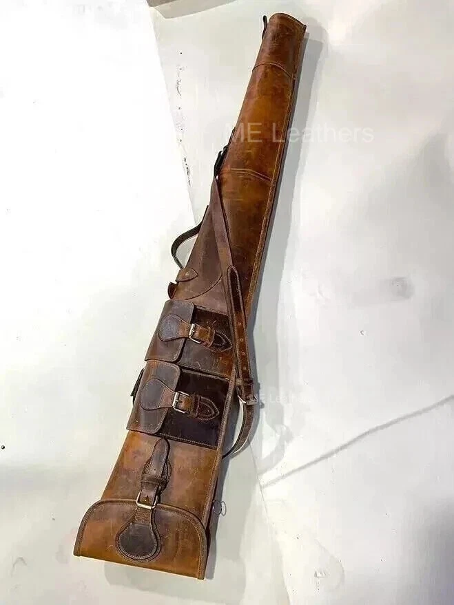 Estuche De Presentación Para Rifle De Cacería - Cuero Genuino, Nuevo, Marca HUETTER, Fabricado En Polonia