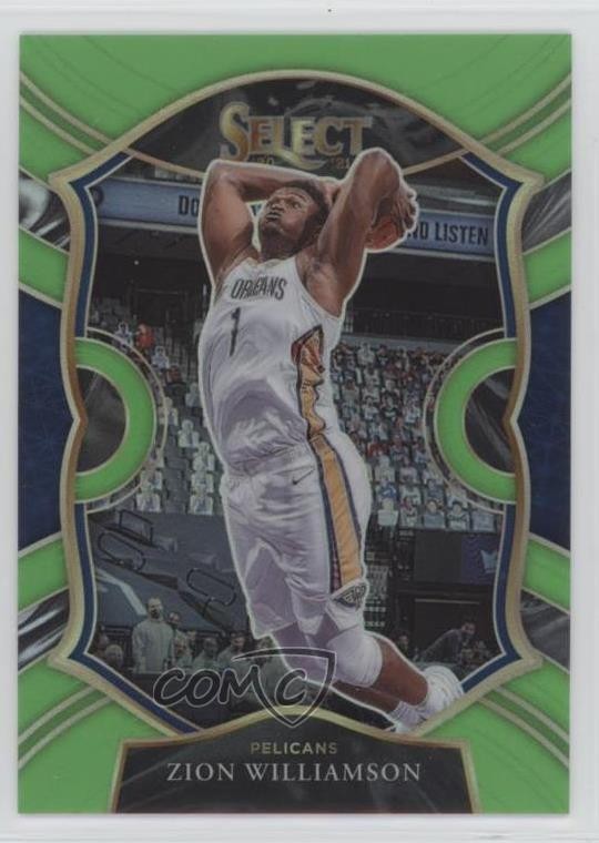 2020-21 Panini Select Concourse Neon Green Prizm 42/75 Zion Williamson #1 hs9