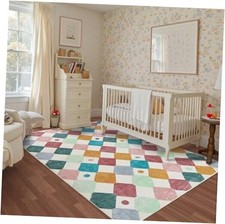 Macy Area Rug 5x7 Kids Washable Indoor Floor Cover Non-Slip Modern Soft Rug