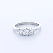 3-Stone Engagement Ring Classic 14K Gold 1.27 CT Round Lab-Grown Diamond D VS1