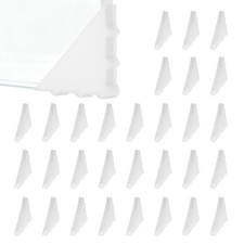 30Pcs 8x55mm Triangle Right Angle Plastic Glass Corner Protector, White