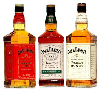 Jack Daniels SET mit 3 X 1,0 Liter Fl. HONEY-RYE-FIRE