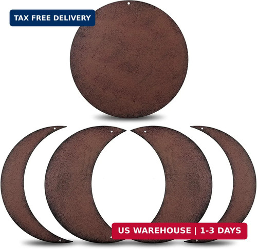 Moxweyeni 5 Pieces metal moon phase wall decor Rusty Moon Distressed Country Pri