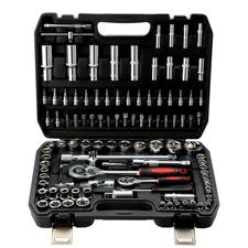 108Pcs Mechanics Tool Set Kit 6-Point Socket Ratchet Wrench Set Repair Tool Case