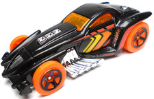2020 HOT WHEELS BURL-ESQUE BLACK 1:64 DIECAST 2 3/4" CAR W/ ORANGE RED & YELLOW