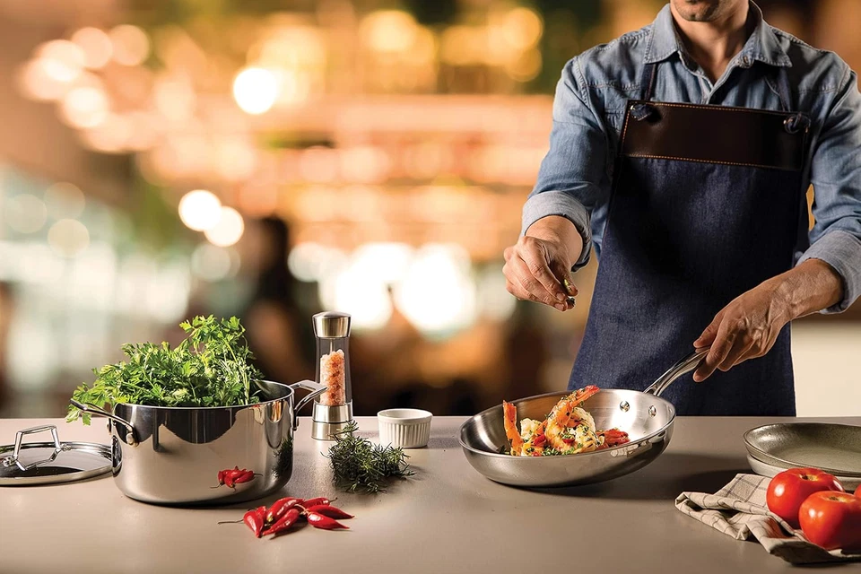 62155/300 - Padella Grano, in Acciaio 18/10, 3,4 Litri, Colore: Argento - Immagine 2 di 4