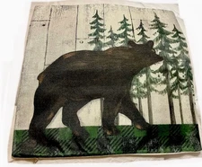 Rustic Hunting Cabin Lodge BLACK BEAR Christmas Throw PILLOW COVER Winter Decor