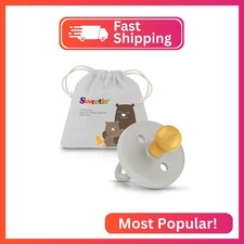 SWEETIE Rubber Pacifier Natural Rubber Pacifier Rounded Grey, 0-6 Month