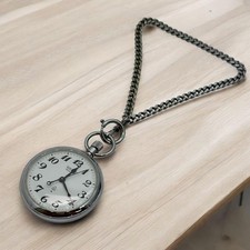 SEIKO Railway Pocket Watch 7550-0010 Quartz Silver Working