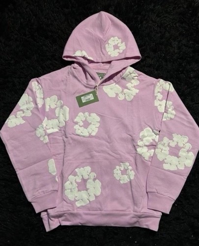 DENIM TEARS Floral Embroidered Hooded Cotton Sweatshirt Pink M