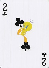 Looney Tunes Bugs Bunny Tweety 2 of Clubs Card