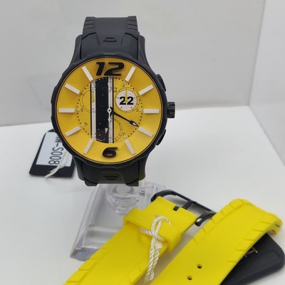 NOA G Racer Men's Yellow 44mm Swiss Made Limited Edition Watch 2 Straps 