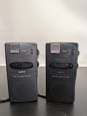 Sanyo TRC-3680 & TRC-3590 Mini Cassette Talk Book Voice Recorder Diktiergerät