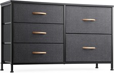 Chest of Drawers Fabric 5 Drawer Storage Organizer Unit for Bedroom Living Room