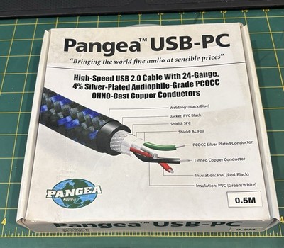 Pangea Audio USB-PC High Speed USB 2.0 Audiophile Cable .5M