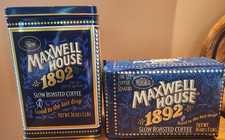 Maxwell House Coffee 1892 100 Year Anniversary Tin Can with Coffee Advertise