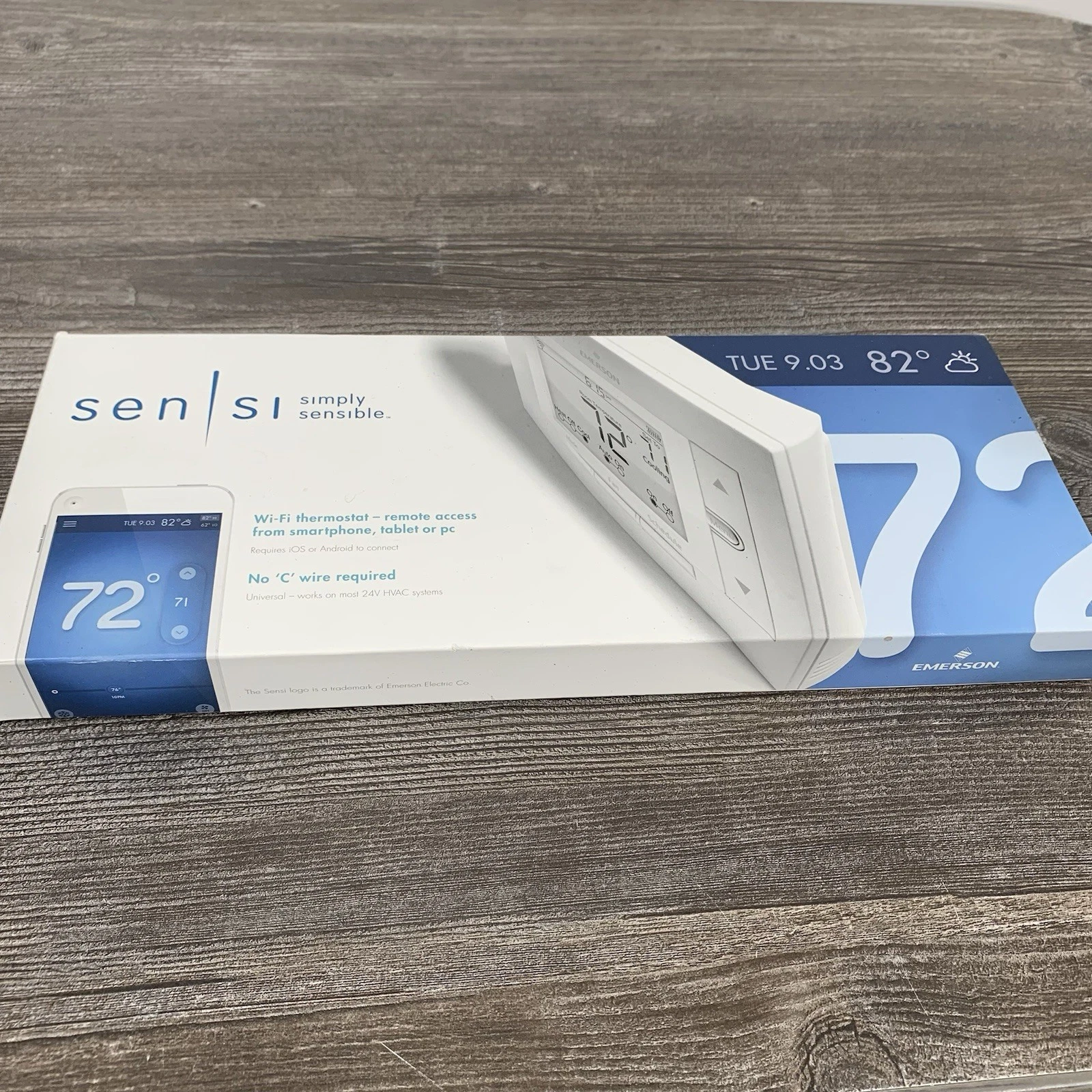 Sensi Wi-Fi Thermostat Emerson Display ~ for Smart Home NEW! UP500W Open Box
