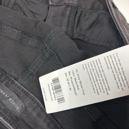 NEW Silver Jeans Women’s Size Sz20/L25 Avery Skinny Crop Black Curvy High #0097 - Picture 7 of 11