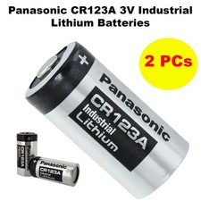 2 PCs Panasonic CR123A 3V Industrial Lithium Batteries Silver For Multi Purpose