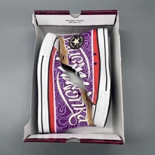 Men 6 (Woman 8) - Willy Wonka Chuck Taylor All Star Hi Top Swirl Purple A08154C