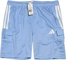 Adidas Tiro Cargo Shorts - NWT Mens Size Large Glow Blue / White - #48014-L7