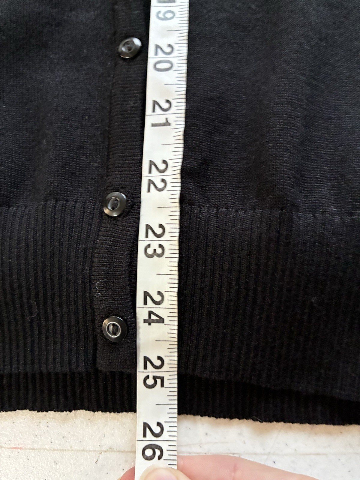 Debbie Morgan Cardigan Sz L Black Knit Button Front Preppy Dark Academia image 6