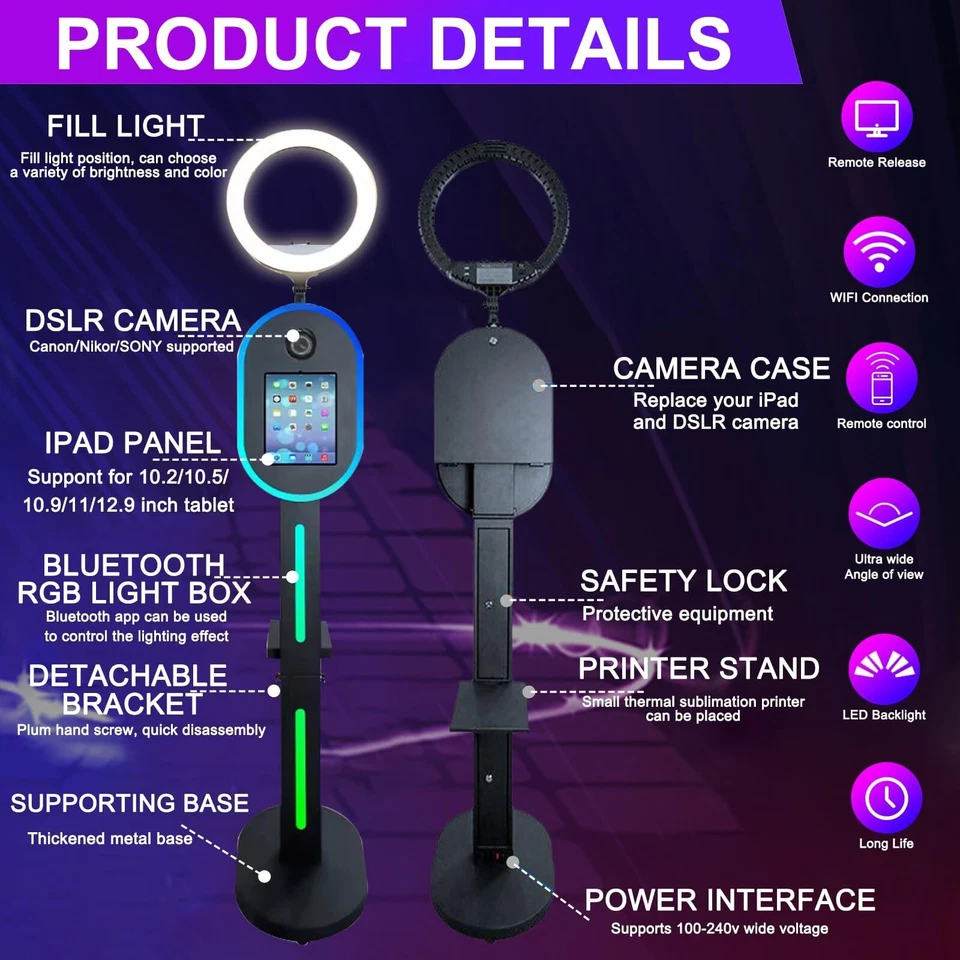 iPad Photo Booth Machine for iPad 10.2 - 12.9 & Camera DSLR Photo Booth Shell - Image 4 of 4