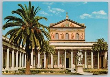 Basilica Courtyard St Paul Outside Walls in Rome Italy c1960s Postcard