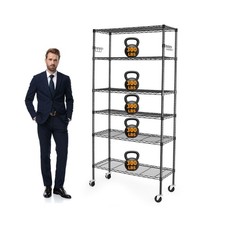 6 Tier Storage Shelves with Wheels, 2100lbs Capacity Heavy Duty Shelving Unit...