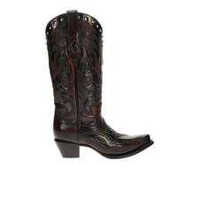 Corral Boots Laser Embroidered Studded Pull On Snip Toe Cowboy Womens Black Cas