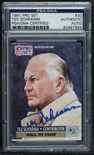 PSA/DNA 1991 Pro Set Tex Schramm #30 Certified Authentic Auto HOF 1q7