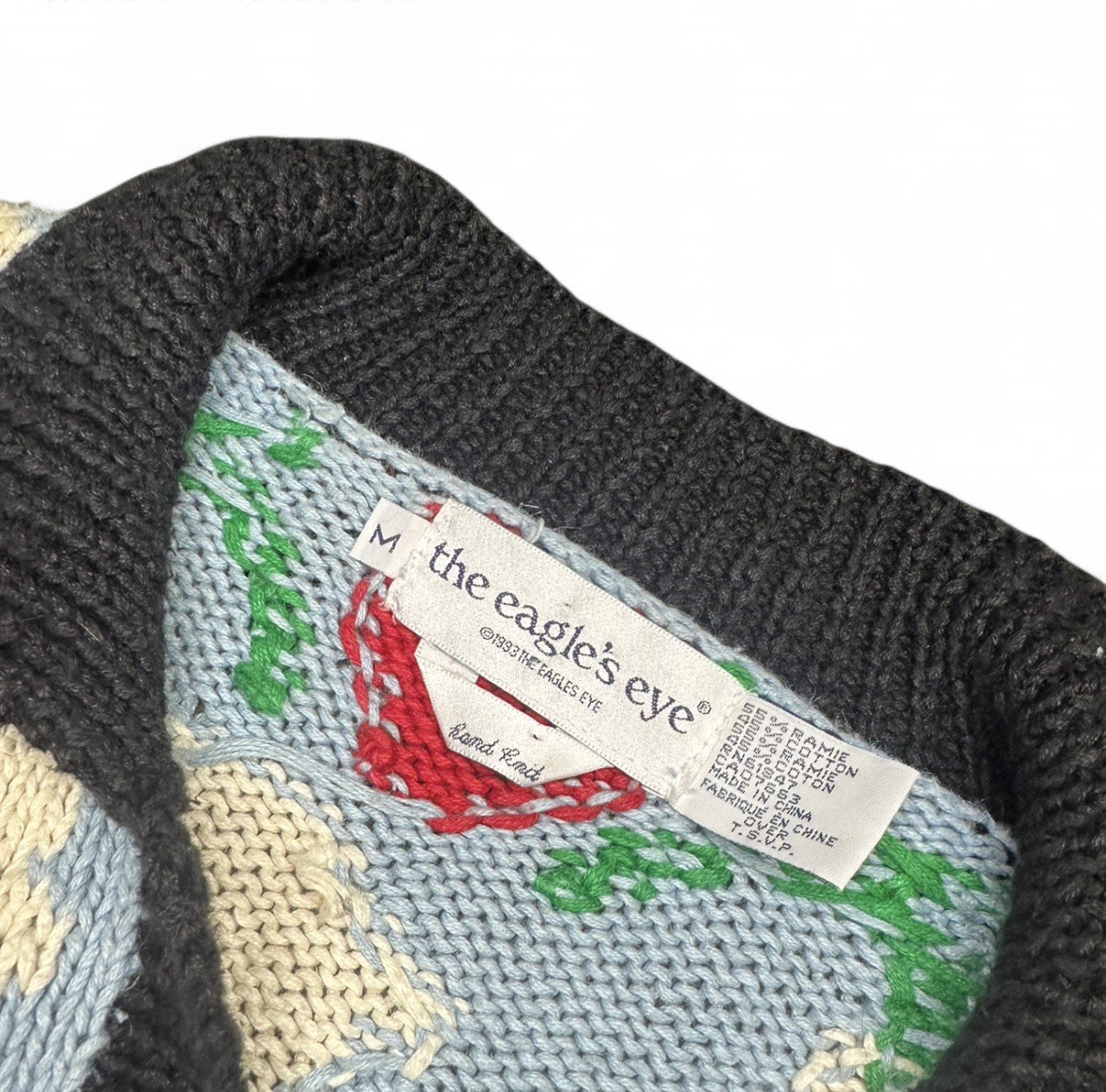 vintage 1993 The Eagles Eye cardigan sweater size M Realtor Realty Home 90s knit