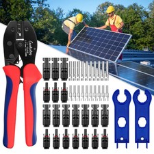 Solar Crimper Tool Connector Spanner & PV Crimper Wire Stripper Crimping Fit MC4