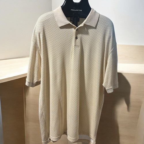 JOS A BANK Herren XL Beige Seide Baumwollmischung Strukturiert Polo Golf Shirt Kurzarm - Bild 1 von 12