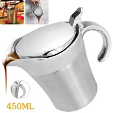 Premium Stainless Steel Gravy Boat Sauce Jug Insulated Double Wall Serving Pot