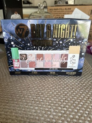 W7 Day & Night Eye Moods Makeup Gift Set Palette Lip Gloss Eyeliner Glow Drops