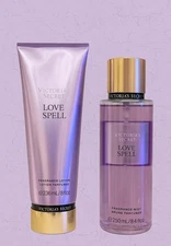 Victoria’s Secret Love Spell Lotion 8 Fl Oz And Body Mist 8.4 Fl Oz Set
