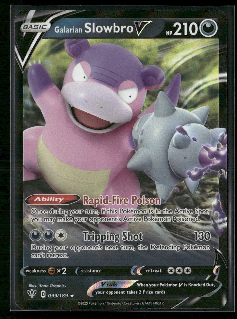 Galarian Slowbro V Ultra Rare SWSH03: Darkness Ablaze 099/189 NM