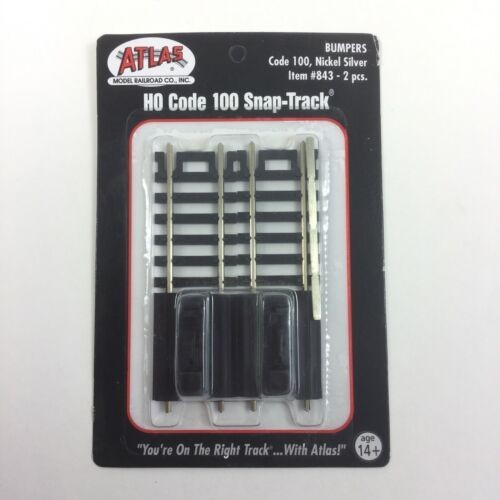 Atlas 0843 HO Scale Code 100 Snap-Track Nickel Silver Track Bumper (2er Pack) | Zustand: New