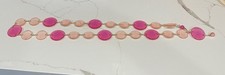 VTG MCM Chain Belt Acrylic Lucite PINK circles linked Mod Hip Metal Rings Retro