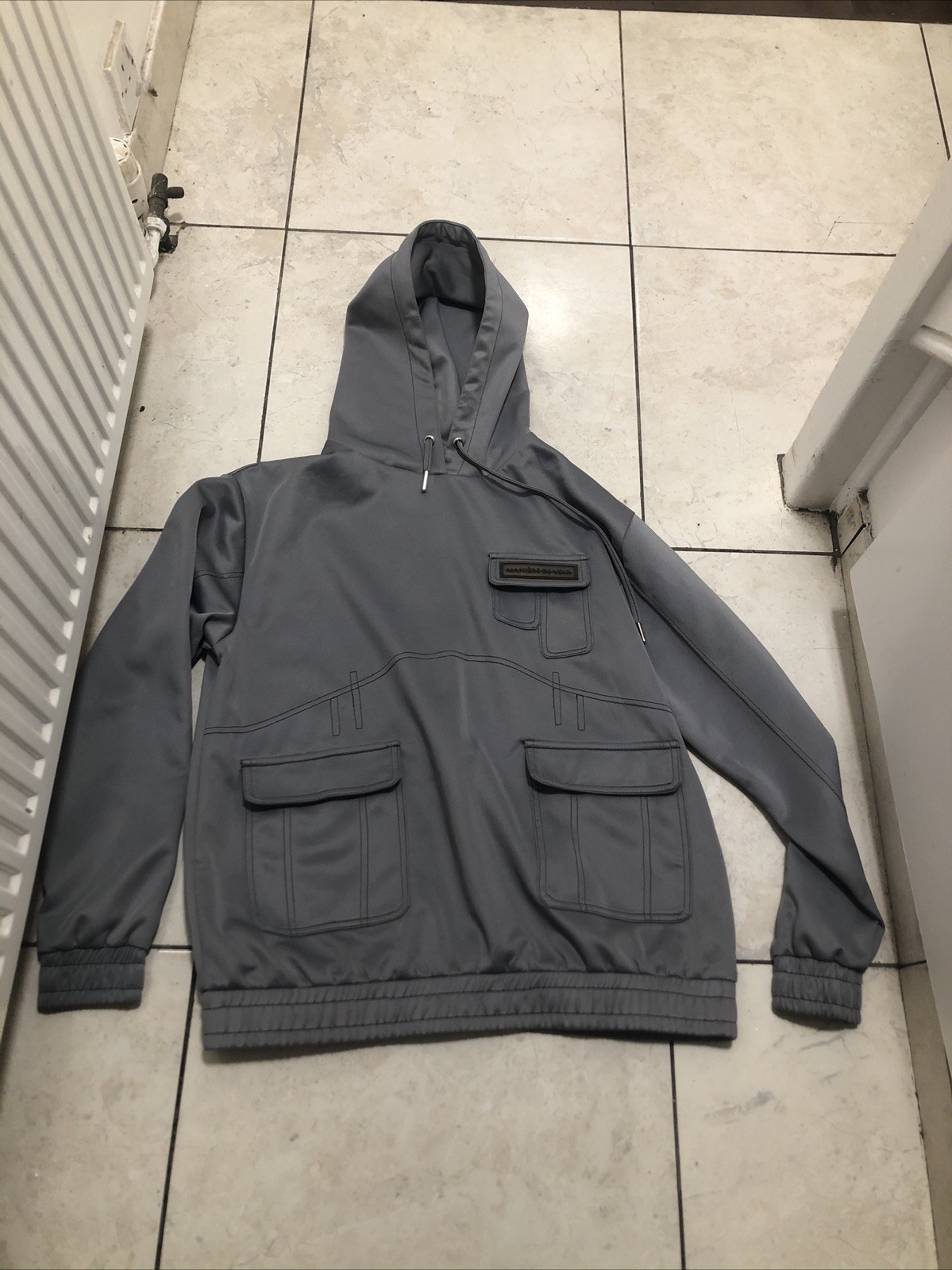 Ladies Rare Maniere De Voir Grey Heavy Comfortable Hoodie Jumper, Size 10