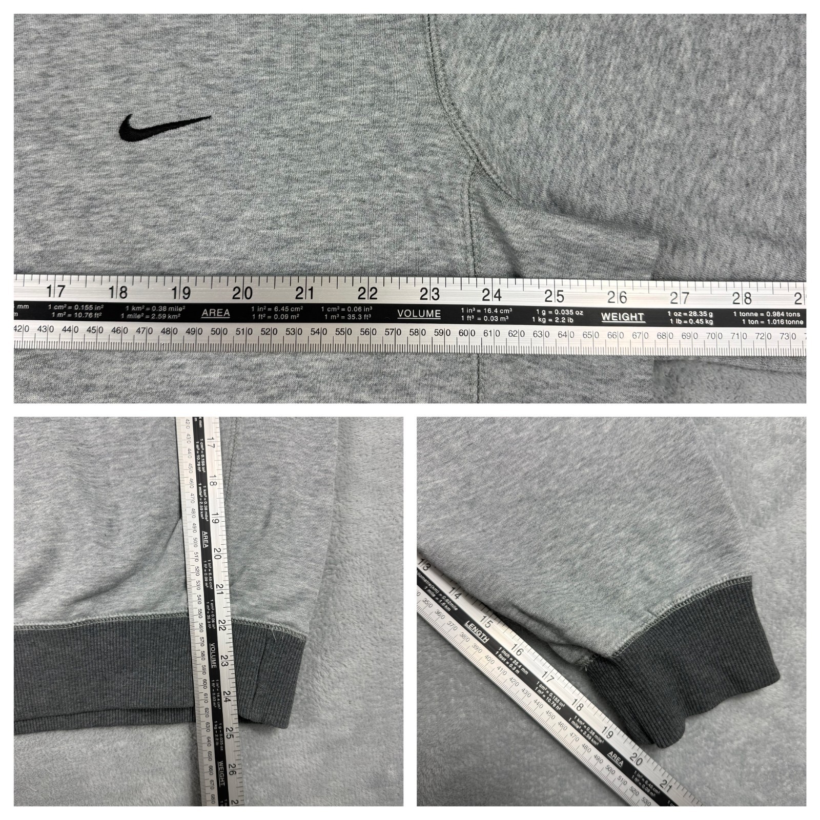 Vintage Nike 2000's Y2K Grey Mini Swoosh Oversized XL Pullover Sweatshirt image 6