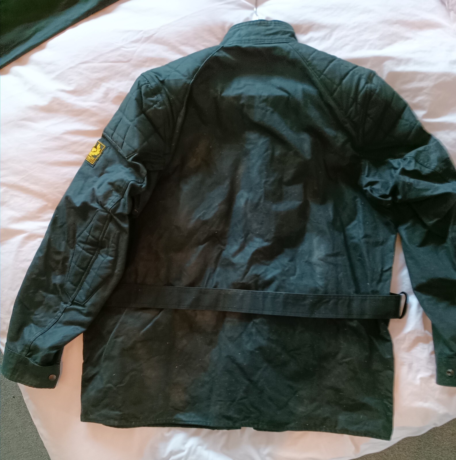 Preowned Belstaff Black Waxed Cotton Motorcycle Jacket & Trousers eBay