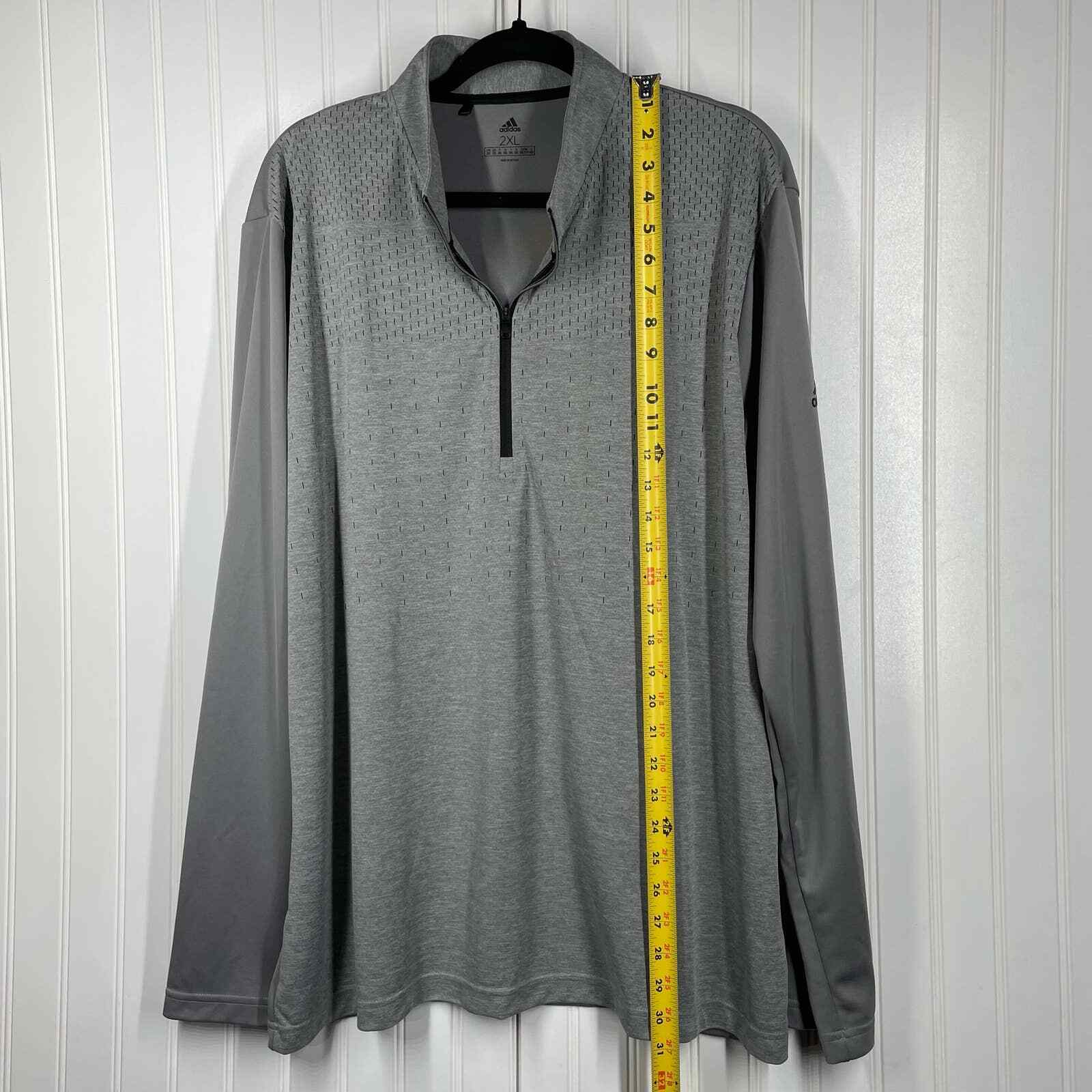 Adidas Men’s Gray Long Sleeve 1/4 Zip Activewear Swea… Gem