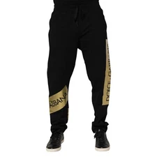 DOLCE & GABBANA Pants Black Cotton Logo Tape Men Jogger IT46/W32/S RRP 750usd