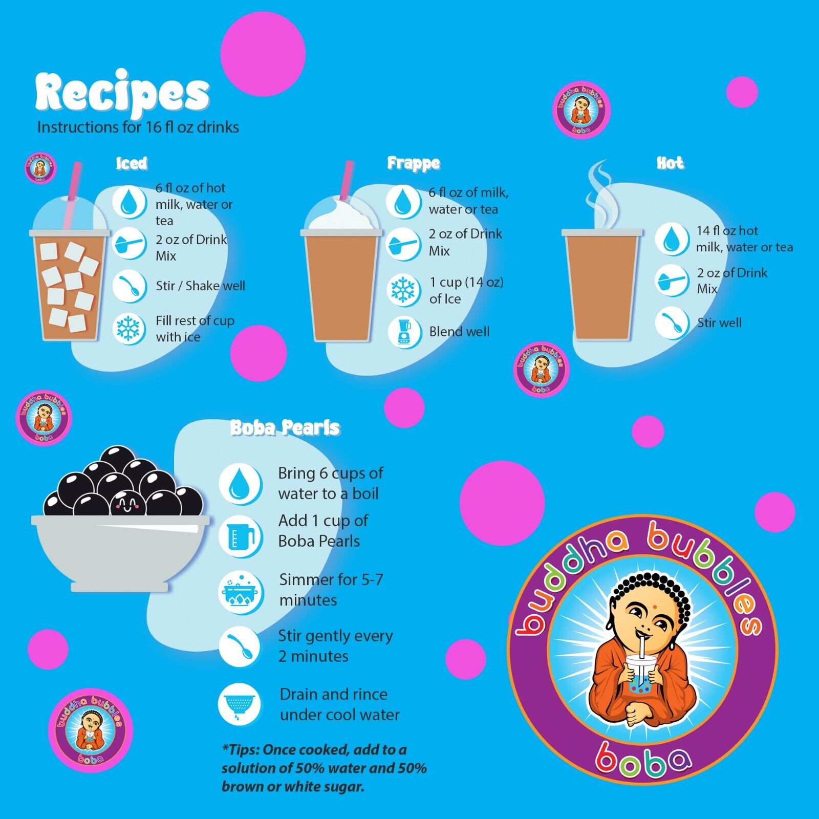 6 Jelly Dessert Topping / Boba / Bubble Tea Drink Party Pack-Buddha Bubbles  Boba Inc.